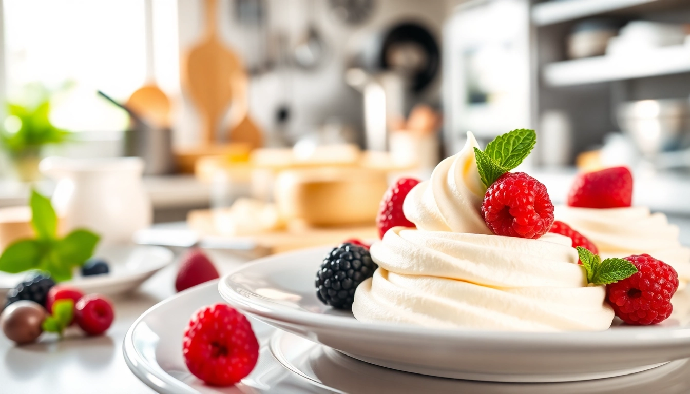 Maak mousseline met een prachtig afgewerkte mousse op een elegant bord